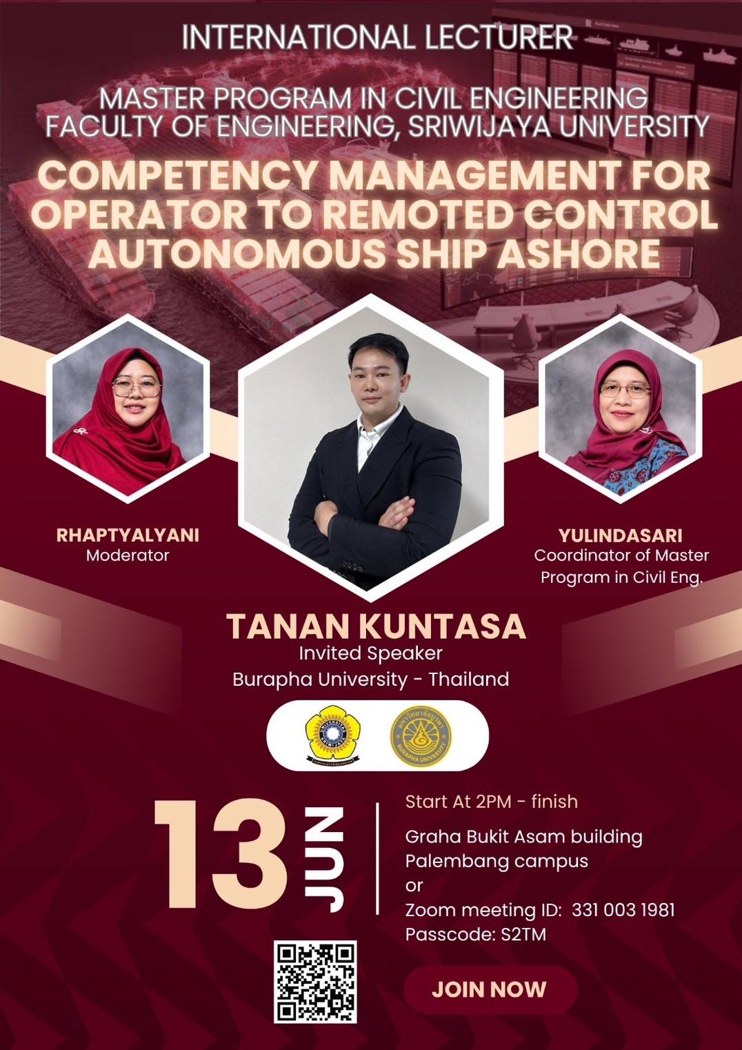 คณะโลจิสติกส์ ม.บูรพา เข้าร่วมกิจกรรม International Lecturer จัดโดย Sriwijaya University ประเทศอินโดนีเซีย
