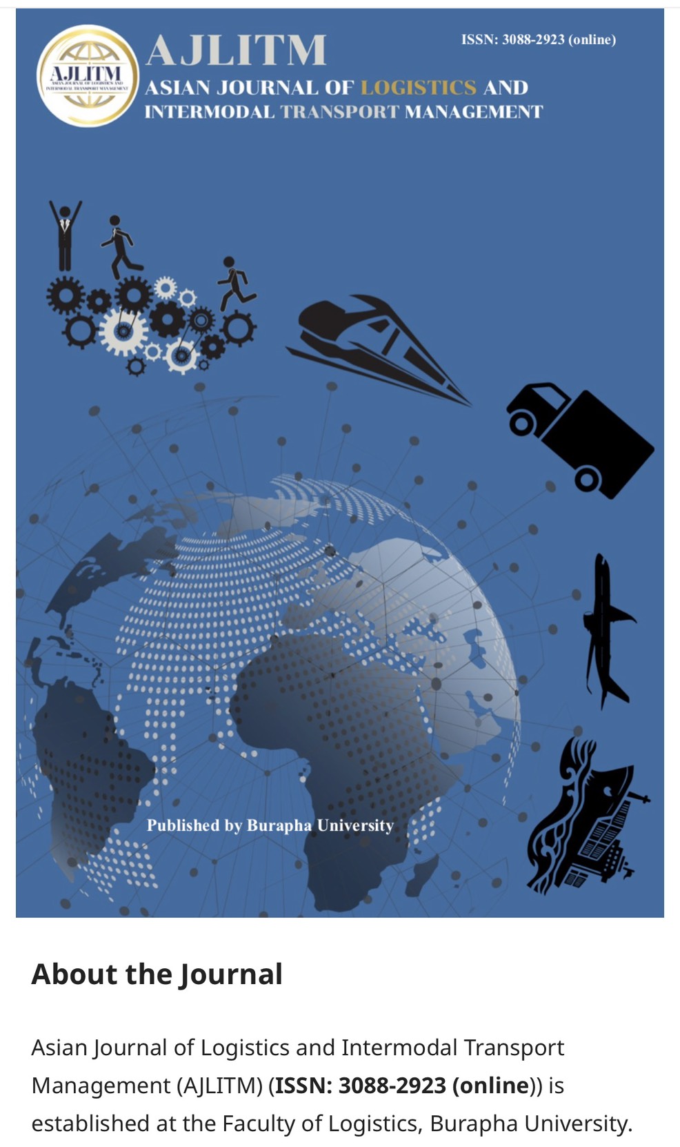 The Asian Journal of Logistics and Intermodal Transport Management (AJLITM)
