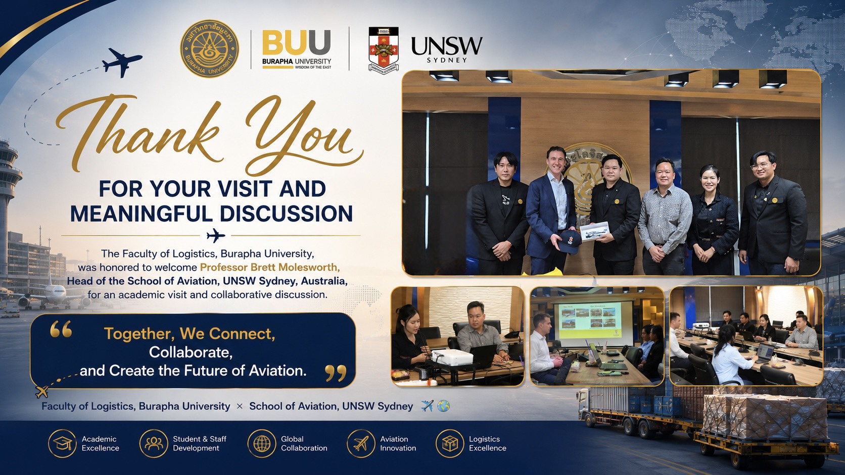 คณะโลจิสติกส์ มหาวิทยาลัยบูรพา ต้อนรับคณะผู้แทนจาก UNSW Sydney มหาวิทยาลัยอันดับ 1 ของประเทศออสเตรเลีย เพื่อหารือความร่วมมือทางวิชาการระดับนานาชาติ